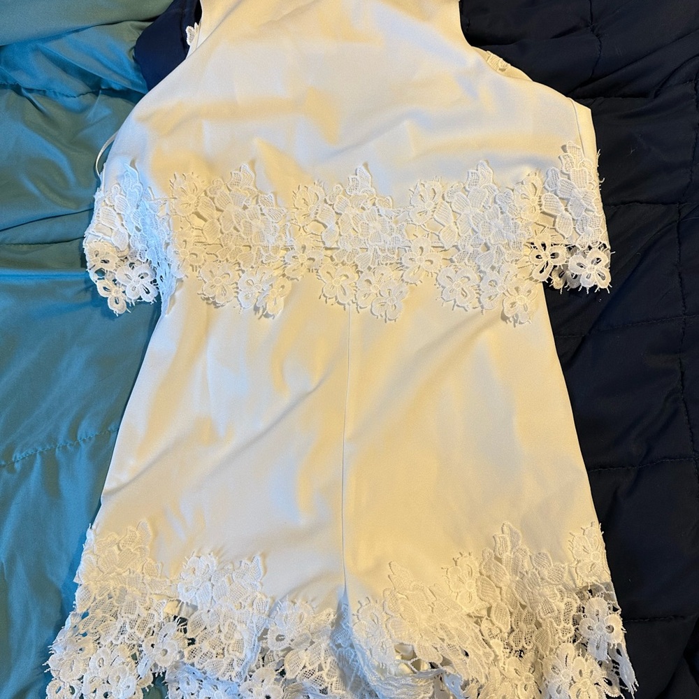 Francesca's Collections White Lace Romper